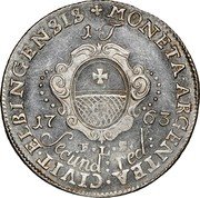 Poland Tympf August III 1763 FLS KM# 113 MONETA ARGENTEA CIVIT ELBINGENSIS 17 65 1 T SECUND: RED F L S coin reverse Poland Tympf August III 1763 FLS KM# 113 MONETA ARGENTEA CIVIT ELBINGENSIS 17 65 1 T SECUND: RED F L S coin reverse