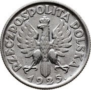 Poland Zloty Woman and Ears 1925 Dot after date. London Y# 15 RZECZPOSPOLITA POLSKA 1924 coin obverse Poland Zloty Woman and Ears 1925 Dot after date. London Y# 15 RZECZPOSPOLITA POLSKA 1924 coin obverse