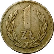 Poland Zloty Circulation Coin 1949 (kr) Y# 45 1 ZŁ coin reverse Poland Zloty Circulation Coin 1949 (kr) Y# 45 1 ZŁ coin reverse