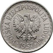 Poland Zloty Circulation Coin 1957 (w) Y# 49.1 POLSKA RZECZPOSPOLITA LUDOWA 1976 MW coin obverse Poland Zloty Circulation Coin 1957 (w) Y# 49.1 POLSKA RZECZPOSPOLITA LUDOWA 1976 MW coin obverse