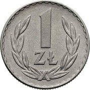 Poland Zloty Circulation Coin 1957 (w) Y# 49.1 1 ZŁ coin reverse Poland Zloty Circulation Coin 1957 (w) Y# 49.1 1 ZŁ coin reverse