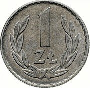 Poland Zloty Circulation Coin 1986 MW Proof Y# 49.2 1 ZŁ coin reverse Poland Zloty Circulation Coin 1986 MW Proof Y# 49.2 1 ZŁ coin reverse