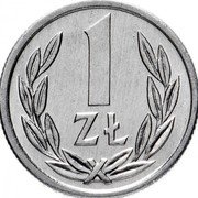 Poland Zloty Circulation Coin 1990 MW Y# 49.3 1 ZŁ coin reverse Poland Zloty Circulation Coin 1990 MW Y# 49.3 1 ZŁ coin reverse