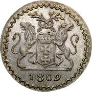 Poland 1/5 Gulden (Marshal Lefebvre French Occupation. Trial Strike) KM# Pn37 1809 coin obverse Poland 1/5 Gulden (Marshal Lefebvre French Occupation. Trial Strike) KM# Pn37 1809 coin obverse