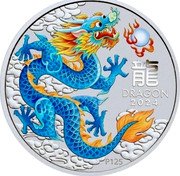 Australia 1 Dollar Year of the Dragon 龍 . Blue Dragon 2024 2024 P125 龍 DRAGON 2024 P125 coin reverse Australia 1 Dollar Year of the Dragon 龍 . Blue Dragon 2024 2024 P125 龍 DRAGON 2024 P125 coin reverse