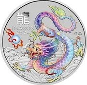 Australia 1 Dollar (Year of the Dragon. Iridiscent Dragon) P125 龍 DRAGON 2024 coin reverse Australia 1 Dollar (Year of the Dragon. Iridiscent Dragon) P125 龍 DRAGON 2024 coin reverse