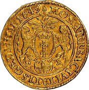 Poland 1 Ducat (Johann Casimir. Thorn City) MON AUREA CIVITATIS GEDANEN 1649 G R coin reverse Poland 1 Ducat (Johann Casimir. Thorn City) MON AUREA CIVITATIS GEDANEN 1649 G R coin reverse