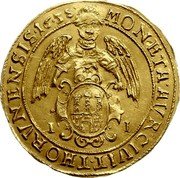 Poland 1 Ducat (Thorn City) KM# 22.1f MONETA AVR CIVIT THORVNENSIS 1638 I I coin reverse Poland 1 Ducat (Thorn City) KM# 22.1f MONETA AVR CIVIT THORVNENSIS 1638 I I coin reverse