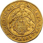 Poland 1 Ducat (Thorn City) KM# 22.1a MONETA AVR CIVIT THORVNENSIS 1634 I I coin reverse Poland 1 Ducat (Thorn City) KM# 22.1a MONETA AVR CIVIT THORVNENSIS 1634 I I coin reverse