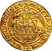Poland 1 Ducat Thorn City 1661 HD L MONETA AVREA CIVIT THORVNENSIS 16 61 HD L coin reverse Poland 1 Ducat Thorn City 1661 HD L MONETA AVREA CIVIT THORVNENSIS 16 61 HD L coin reverse