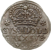 Poland 1 Grosz (Gustaw II Adolf) GVS ADOL D G REX SVE M D F coin obverse Poland 1 Grosz (Gustaw II Adolf) GVS ADOL D G REX SVE M D F coin obverse