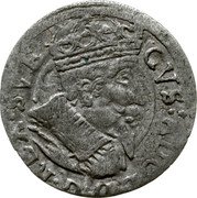 Poland 1 Grosz (Gustaw II Adolf Swedish Occupation) GVS ADOLF D G REX SVE coin obverse Poland 1 Grosz (Gustaw II Adolf Swedish Occupation) GVS ADOLF D G REX SVE coin obverse
