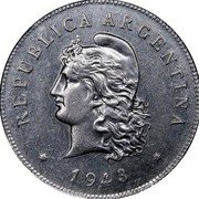 Argentina 1 Peso (Pattern. Condor) REPUBLICA ARGENTINA 1943 coin obverse Argentina 1 Peso (Pattern. Condor) REPUBLICA ARGENTINA 1943 coin obverse