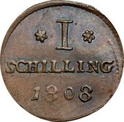 Poland 1 Schilling (Marshal Lefebvre French Occupation. Trial Strike) I SCHILLING 1808 coin reverse Poland 1 Schilling (Marshal Lefebvre French Occupation. Trial Strike) I SCHILLING 1808 coin reverse