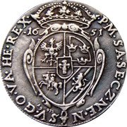 Poland 1 Talar (Johann Casimir) P M SA CZ NE N SV GO VA HE REX 16 51 AG 925 coin reverse Poland 1 Talar (Johann Casimir) P M SA CZ NE N SV GO VA HE REX 16 51 AG 925 coin reverse