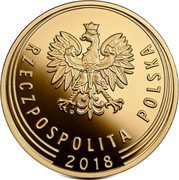 Poland 1 Zloty 100th Anniversary of Regaining Independence by Poland 2018 MW Proof MW RZECZPOSPOLITA POLSKA 2018 coin obverse