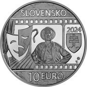 Slovakia 10 Euro (100th Anniversary of the Birth of Jozef Kroner) TL SLOVENSKO 10 EURO 2024 coin obverse Slovakia 10 Euro (100th Anniversary of the Birth of Jozef Kroner) TL SLOVENSKO 10 EURO 2024 coin obverse