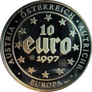 Austria 10 Euro (Angelika Kauffmann) 10 EURO 1997 AUSTRIA AUTRICHE EUROPA ÖSTERREICH coin obverse