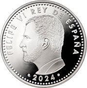 Spain 10 Euro Felipe VI National Police 2024 M Proof FELIPE VI REY DE ESPAÑA 2024 coin obverse