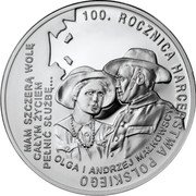 Poland 10 Zlotych 100th Anniversary of Polish Scouting 2010 MW Proof Y# 726 100. ROCZNICA HARCERSTWA POLSKIEGO OLGA I ANDRZEJ MAŁKOWSCY MAM SZCZERĄ WOLĘ CAŁYM ŻYCIEM PEŁNIĆ SŁUŻBĘ coin reverse Poland 10 Zlotych 100th Anniversary of Polish Scouting 2010 MW Proof Y# 726 100. ROCZNICA HARCERSTWA POLSKIEGO OLGA I ANDRZEJ MAŁKOWSCY MAM SZCZERĄ WOLĘ CAŁYM ŻYCIEM PEŁNIĆ SŁUŻBĘ coin reverse