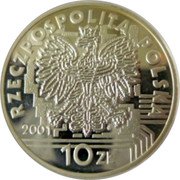 Poland 10 Zlotych Year 2001 2001 MW Proof Y# 406 RZECZPOSPOLITA POLSKA 2001 MW 10 ZŁ coin obverse Poland 10 Zlotych Year 2001 2001 MW Proof Y# 406 RZECZPOSPOLITA POLSKA 2001 MW 10 ZŁ coin obverse