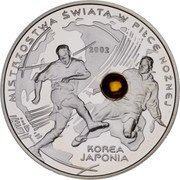 Poland 10 Zlotych World Football Cup Korea Japan 2002 MW Proof Y# 435 MISTRZOSTWA ŚWIATA W PIŁCE NOŻNEJ 2002 KOREA JAPONIA coin reverse Poland 10 Zlotych World Football Cup Korea Japan 2002 MW Proof Y# 435 MISTRZOSTWA ŚWIATA W PIŁCE NOŻNEJ 2002 KOREA JAPONIA coin reverse