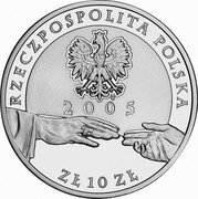Poland 10 Zlotych Death of Pope John Paul II 2005 MW Proof Y# 526 RZECZPOSPOLITA POLSKA 2 0 0 5 ZŁ 10 ZŁ coin obverse Poland 10 Zlotych Death of Pope John Paul II 2005 MW Proof Y# 526 RZECZPOSPOLITA POLSKA 2 0 0 5 ZŁ 10 ZŁ coin obverse