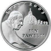Poland 10 Zlotych Pope John Paul II 2005 MW Proof Y# 539 JAN PAWEŁ II 1920-2005 coin reverse Poland 10 Zlotych Pope John Paul II 2005 MW Proof Y# 539 JAN PAWEŁ II 1920-2005 coin reverse