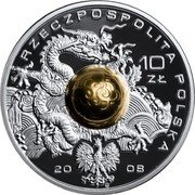 Poland 10 Zlotych XXIXth Olimpic Games in Beijing 2008 Proof Y# 645 RZECZPOSPOLITA POLSKA 10 ZŁ 20 08 MW coin obverse Poland 10 Zlotych XXIXth Olimpic Games in Beijing 2008 Proof Y# 645 RZECZPOSPOLITA POLSKA 10 ZŁ 20 08 MW coin obverse