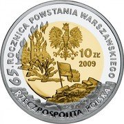 Poland 10 Zlotych 65th Anniversary of Warsaw Uprising. Tadeusz Gajcy 2009 MW Proof Y# 688 65. ROCZNICA POWSTANIA WARSZAWSKIEGO 10 ZŁ MW 2009 RZECZPOSPOLITA POLSKA coin obverse Poland 10 Zlotych 65th Anniversary of Warsaw Uprising. Tadeusz Gajcy 2009 MW Proof Y# 688 65. ROCZNICA POWSTANIA WARSZAWSKIEGO 10 ZŁ MW 2009 RZECZPOSPOLITA POLSKA coin obverse
