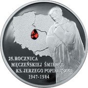 Poland 10 Zlotych 25th Anniversary of the Death of Father Jerzy Popieluszko 2009 MW Proof Y# 701 25. ROCZNICA MĘCZEŃSKIEJ ŚMIERCI KS. JERZEGO POPIEŁUSZKI 1947-1984 coin reverse Poland 10 Zlotych 25th Anniversary of the Death of Father Jerzy Popieluszko 2009 MW Proof Y# 701 25. ROCZNICA MĘCZEŃSKIEJ ŚMIERCI KS. JERZEGO POPIEŁUSZKI 1947-1984 coin reverse