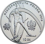 Poland 10 Zlotych Polish Olympic Team. Vancouver 2010 MW Proof Y# 716 RZECZPOSPOLITA POLSKA 2010 MW 10 ZŁ coin obverse Poland 10 Zlotych Polish Olympic Team. Vancouver 2010 MW Proof Y# 716 RZECZPOSPOLITA POLSKA 2010 MW 10 ZŁ coin obverse