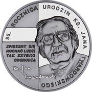 Poland 10 Zlotych 95th Anniversary of the Birth of Rev. Jan Twardowski 2010 MW Proof Y# 731 95. ROCZNICA URODZIN KS. JANA TWARDOWSKIEGO SPIESZMY SIĘ KOCHAĆ LUDZI TAK SZYBKO ODCHODZĄ KS. JAN TWARDOWSKI coin reverse Poland 10 Zlotych 95th Anniversary of the Birth of Rev. Jan Twardowski 2010 MW Proof Y# 731 95. ROCZNICA URODZIN KS. JANA TWARDOWSKIEGO SPIESZMY SIĘ KOCHAĆ LUDZI TAK SZYBKO ODCHODZĄ KS. JAN TWARDOWSKI coin reverse