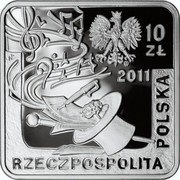 Poland 10 Zlotych Jeremi Przybora. Jerzy Wasowski 2011 MW Proof Y# 802 10 ZŁ MW 2011 RZECZPOSPOLITA POLSKA coin obverse Poland 10 Zlotych Jeremi Przybora. Jerzy Wasowski 2011 MW Proof Y# 802 10 ZŁ MW 2011 RZECZPOSPOLITA POLSKA coin obverse