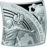 Poland 10 Zlotych European Football Championship. Part 2 2012 MW Proof Y# 826 RZECZPOSPOLITA POLSKA 2012 10 ZŁ coin obverse Poland 10 Zlotych European Football Championship. Part 2 2012 MW Proof Y# 826 RZECZPOSPOLITA POLSKA 2012 10 ZŁ coin obverse