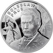 Poland 10 Zlotych 100th Anniversary of the Death of Boleslaw Prus 2012 MW Proof Y# 839 BOLESŁAW PRUS 1847-1912 coin reverse Poland 10 Zlotych 100th Anniversary of the Death of Boleslaw Prus 2012 MW Proof Y# 839 BOLESŁAW PRUS 1847-1912 coin reverse
