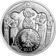 Poland 10 Zlotych Bracteate Mieszko III the Old 2014 MW Proof Y# 909 RZECZPOSPOLITA POLSKA 2014 10 ZŁ MW coin obverse Poland 10 Zlotych Bracteate Mieszko III the Old 2014 MW Proof Y# 909 RZECZPOSPOLITA POLSKA 2014 10 ZŁ MW coin obverse