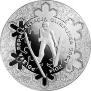 Poland 10 Zlotych Polish Olympic Team in Sochi 2014 MW Proof Y# 894 POLSKA REPREZENTACJA OLIMPIJSKA SOCZI 2014 coin reverse Poland 10 Zlotych Polish Olympic Team in Sochi 2014 MW Proof Y# 894 POLSKA REPREZENTACJA OLIMPIJSKA SOCZI 2014 coin reverse