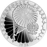Poland 10 Zlotych 75th Anniversary of the First Drop of the Cichociemni Paratroopers 2016 MW Proof Y# 951 RZECZPOSPOLITA POLSKA 2016 MW 10 ZŁ coin obverse Poland 10 Zlotych 75th Anniversary of the First Drop of the Cichociemni Paratroopers 2016 MW Proof Y# 951 RZECZPOSPOLITA POLSKA 2016 MW 10 ZŁ coin obverse