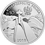 Poland 10 Zlotych Polish Olympic Team. PyeongChang 2018 MW Proof Y# 1004 RZECZPOSPOLITA POLSKA ZŁ 10 MW 2018 coin obverse Poland 10 Zlotych Polish Olympic Team. PyeongChang 2018 MW Proof Y# 1004 RZECZPOSPOLITA POLSKA ZŁ 10 MW 2018 coin obverse