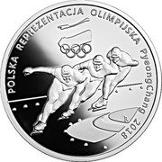 Poland 10 Zlotych Polish Olympic Team. PyeongChang 2018 MW Proof Y# 1004 POLSKA REPREZENTACJA OLIMPIJSKA PYEONGCHANG 2018 RK coin reverse Poland 10 Zlotych Polish Olympic Team. PyeongChang 2018 MW Proof Y# 1004 POLSKA REPREZENTACJA OLIMPIJSKA PYEONGCHANG 2018 RK coin reverse