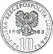 Poland 10 Zlotych Boleslaw Prus. Trial Strike Without Proba 1983 MW KM# Pr249 POLSKA RZECZPOSPOLITA LUDOWA 19 75 MW ZŁ 10 ZŁ coin obverse Poland 10 Zlotych Boleslaw Prus. Trial Strike Without Proba 1983 MW KM# Pr249 POLSKA RZECZPOSPOLITA LUDOWA 19 75 MW ZŁ 10 ZŁ coin obverse