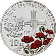 Poland 10 Zlotych General Broni Wladyslaw Anders 2002 MW Proof Y# 441 RZECZPOSPOLITA POLSKA 2002 MW 10 ZŁ coin obverse Poland 10 Zlotych General Broni Wladyslaw Anders 2002 MW Proof Y# 441 RZECZPOSPOLITA POLSKA 2002 MW 10 ZŁ coin obverse