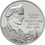 Poland 10 Zlotych General Broni Wladyslaw Anders 2002 MW Proof Y# 441 GENERAŁ BRONI WŁADYSŁAW ANDERS 1892 - 1970 coin reverse Poland 10 Zlotych General Broni Wladyslaw Anders 2002 MW Proof Y# 441 GENERAŁ BRONI WŁADYSŁAW ANDERS 1892 - 1970 coin reverse