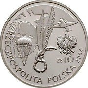 Poland 10 Zlotych General Stanislaw Sosabowski 2004 MW Proof Y# 500 MW ZŁ 10 RZECZPOSPOLITA POLSKA 2004 coin obverse Poland 10 Zlotych General Stanislaw Sosabowski 2004 MW Proof Y# 500 MW ZŁ 10 RZECZPOSPOLITA POLSKA 2004 coin obverse