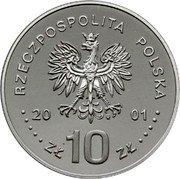 Poland 10 Zlotych Jan III Sobieski 2001 MW Proof Y# 458 RZECZPOSPOLITA POLSKA MW 2001 ZŁ 10 ZŁ coin obverse Poland 10 Zlotych Jan III Sobieski 2001 MW Proof Y# 458 RZECZPOSPOLITA POLSKA MW 2001 ZŁ 10 ZŁ coin obverse