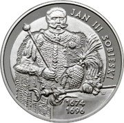 Poland 10 Zlotych Jan III Sobieski 2001 MW Proof Y# 458 JAN III SOBIESKI 1674 1696 coin reverse Poland 10 Zlotych Jan III Sobieski 2001 MW Proof Y# 458 JAN III SOBIESKI 1674 1696 coin reverse