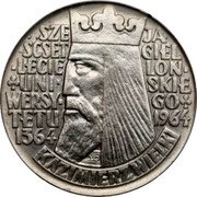 Poland 10 Zlotych (Kazimierz Wielki Legends Raised. Trial Strike) KM# Pr94 SZE JA ŚĆSET GIEL LECIE LOŃ +UNI SKIE WERSY GO+ TETU 1964 1364 KAZIMIERZ WIELKI coin reverse Poland 10 Zlotych (Kazimierz Wielki Legends Raised. Trial Strike) KM# Pr94 SZE JA ŚĆSET GIEL LECIE LOŃ +UNI SKIE WERSY GO+ TETU 1964 1364 KAZIMIERZ WIELKI coin reverse
