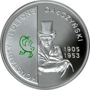 Poland 10 Zlotych Konstanty Ildefons Galczynski 2005 MW Proof Y# 537 KONSTANTY ILDEFONS GAŁCZYŃSKI 1905 1953 coin reverse Poland 10 Zlotych Konstanty Ildefons Galczynski 2005 MW Proof Y# 537 KONSTANTY ILDEFONS GAŁCZYŃSKI 1905 1953 coin reverse
