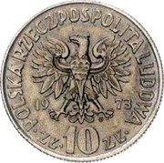 Poland 10 Zlotych (Nicolaus Copernicus. Trial Strike) KM# Pr208 POLSKA RZECZPOSPOLITA LUDOWA 19 73 MW ZŁ 10 ZŁ coin obverse Poland 10 Zlotych (Nicolaus Copernicus. Trial Strike) KM# Pr208 POLSKA RZECZPOSPOLITA LUDOWA 19 73 MW ZŁ 10 ZŁ coin obverse